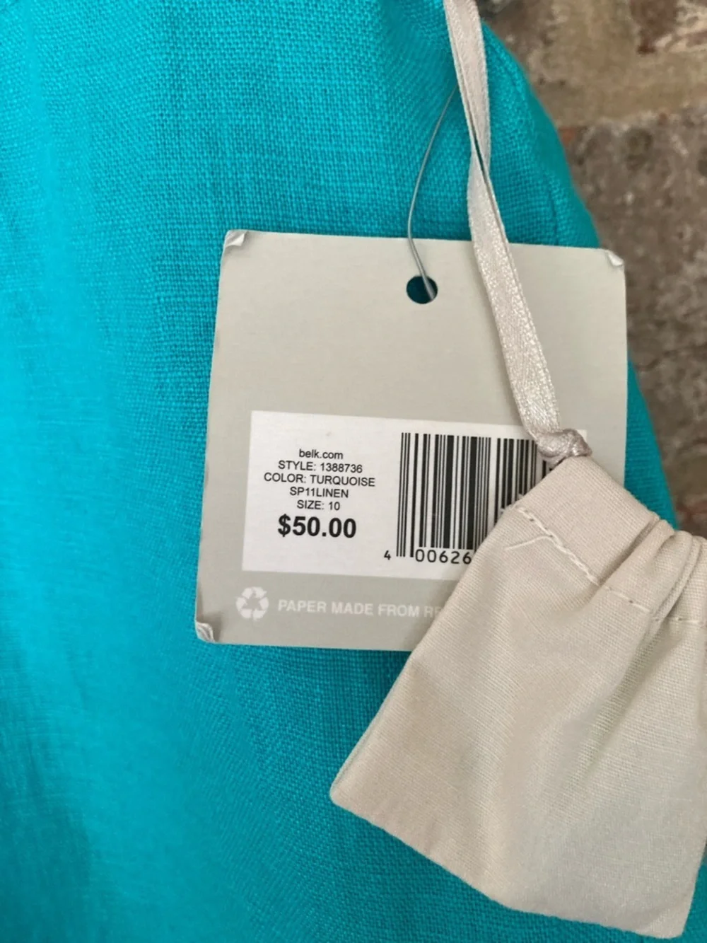 Madison capri linen  pants wide leg zip back Size 10 NWT
